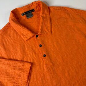 Tiger Woods Nike Golf Polo Shirt Men's XL Dri Fit Orange Textured Golfing
